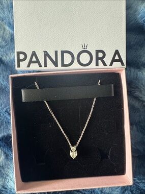 Pandora Silver Heart Pendant Necklace - Silver